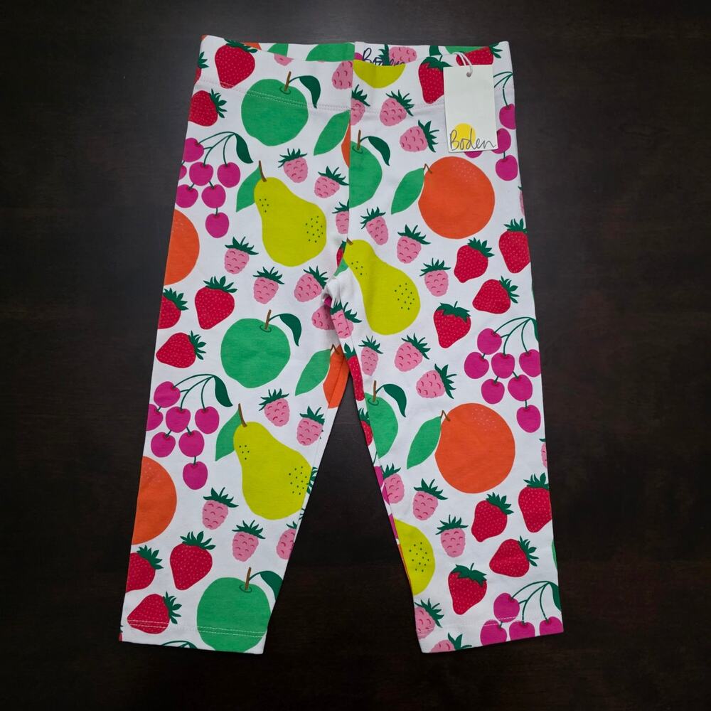 NWT Boden Fruit Cropped Leggings Size 6-7
